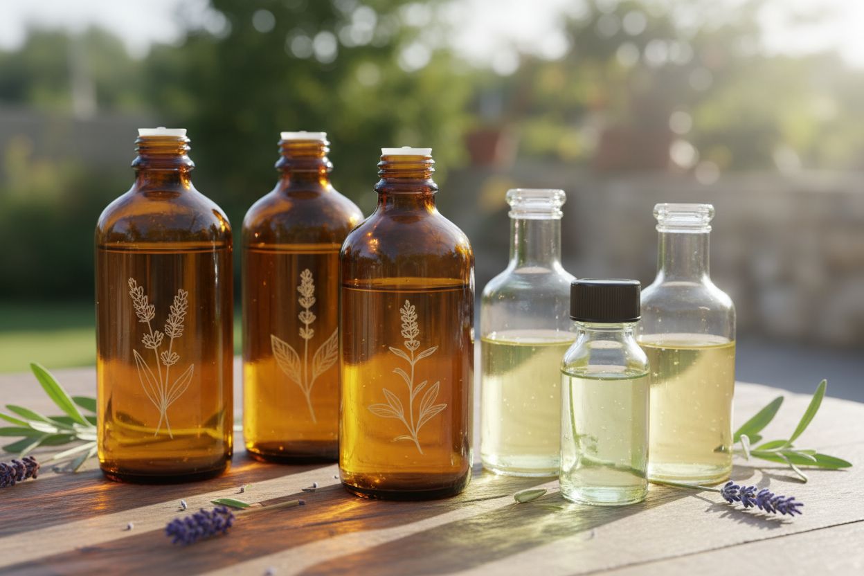 Flacon en verre ambré ou transparent : quelle différence pour conserver les huiles essentielles ?